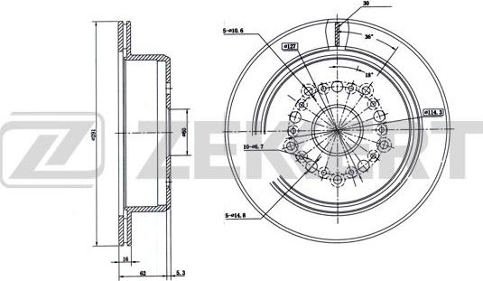 Zekkert BS-6017 - Спирачен диск vvparts.bg