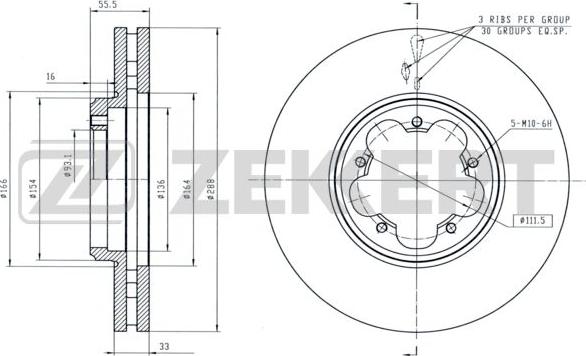 Zekkert BS-6140 - Спирачен диск vvparts.bg