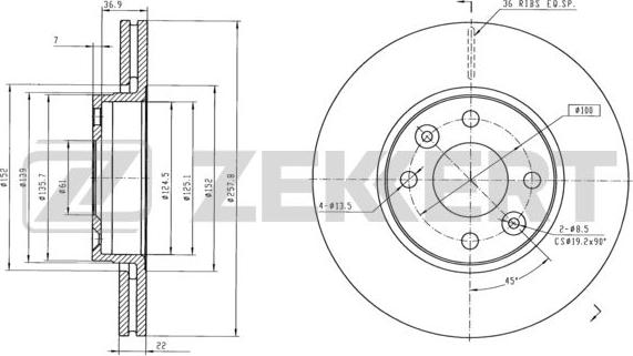 Zekkert BS-6115 - Спирачен диск vvparts.bg