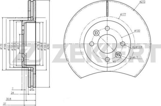 Zekkert BS-6189 - Спирачен диск vvparts.bg