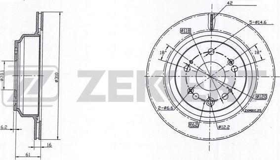 Zekkert BS-6186 - Спирачен диск vvparts.bg