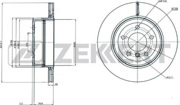 Zekkert BS-6188 - Спирачен диск vvparts.bg