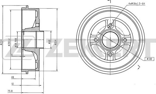 Zekkert BS-6305 - Спирачен барабан vvparts.bg