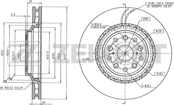 Zekkert BS-6296 - Спирачен диск vvparts.bg