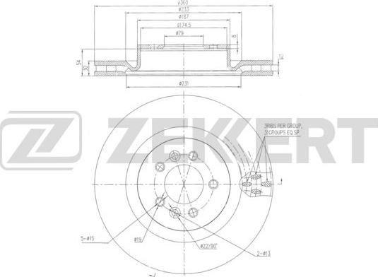 Zekkert BS-6254 - Спирачен диск vvparts.bg