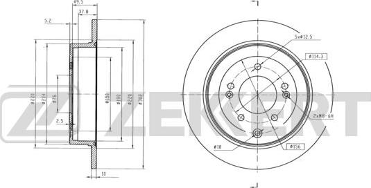 Zekkert BS-6250 - Спирачен диск vvparts.bg