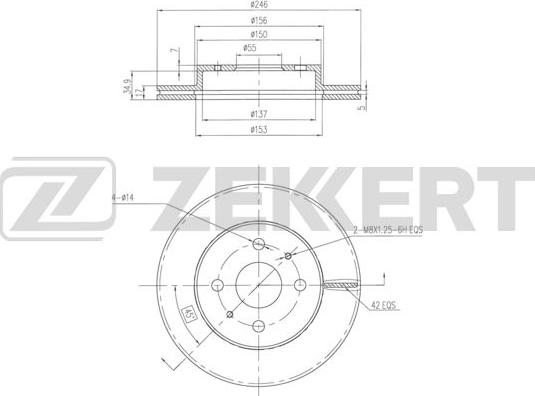 Zekkert BS-6283 - Спирачен диск vvparts.bg