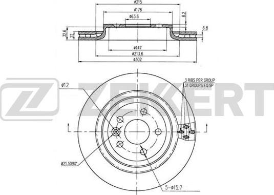 Zekkert BS-6235B - Спирачен диск vvparts.bg