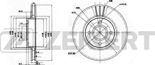 Zekkert BS-6238 - Спирачен диск vvparts.bg