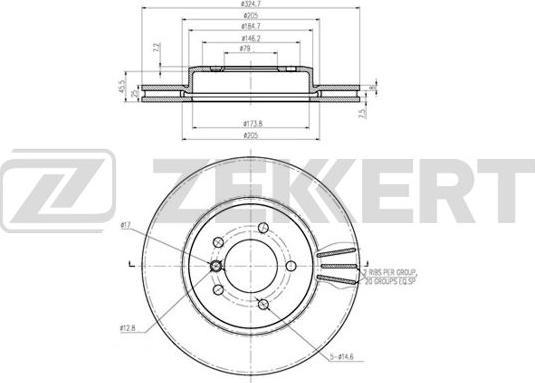 Zekkert BS-6224B - Спирачен диск vvparts.bg