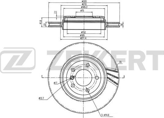 Zekkert BS-6223B - Спирачен диск vvparts.bg