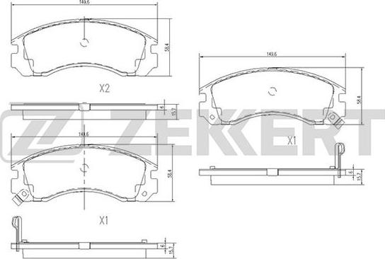 Zekkert BS-1448 - Комплект спирачно феродо, дискови спирачки vvparts.bg