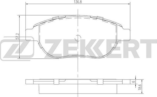 Zekkert BS-1447 - Комплект спирачно феродо, дискови спирачки vvparts.bg