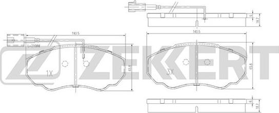 Zekkert BS-1460 - Комплект спирачно феродо, дискови спирачки vvparts.bg