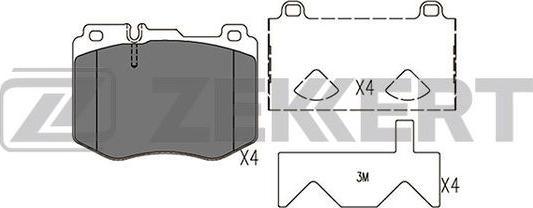 Zekkert BS-1414 - Комплект спирачно феродо, дискови спирачки vvparts.bg