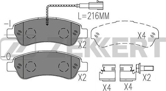 Zekkert BS-1410 - Комплект спирачно феродо, дискови спирачки vvparts.bg