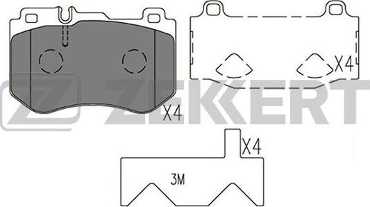 Zekkert BS-1412 - Комплект спирачно феродо, дискови спирачки vvparts.bg