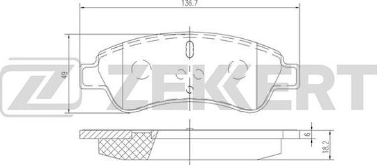 Zekkert BS-1434 - Комплект спирачно феродо, дискови спирачки vvparts.bg