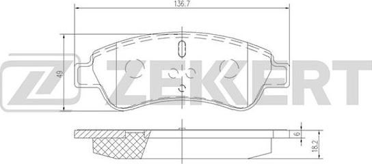 Zekkert BS-1433 - Комплект спирачно феродо, дискови спирачки vvparts.bg