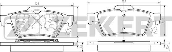 Zekkert BS-1474 - Комплект спирачно феродо, дискови спирачки vvparts.bg