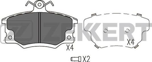 Zekkert BS-1542 - Комплект спирачно феродо, дискови спирачки vvparts.bg