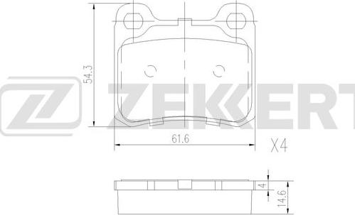 Zekkert BS-1581 - Комплект спирачно феродо, дискови спирачки vvparts.bg