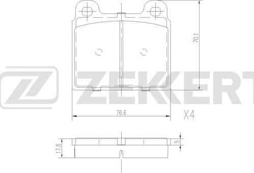 Zekkert BS-1537 - Комплект спирачно феродо, дискови спирачки vvparts.bg