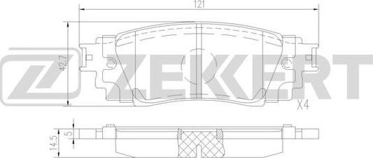 Zekkert BS-1525 - Комплект спирачно феродо, дискови спирачки vvparts.bg