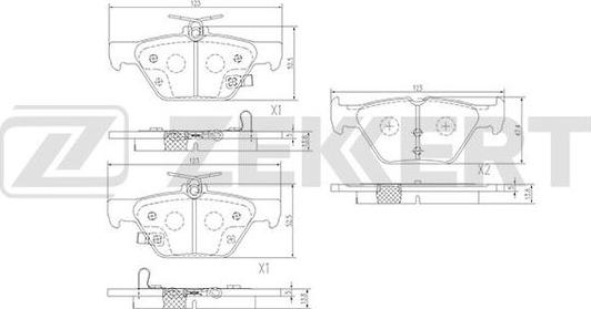 Zekkert BS-1520 - Комплект спирачно феродо, дискови спирачки vvparts.bg