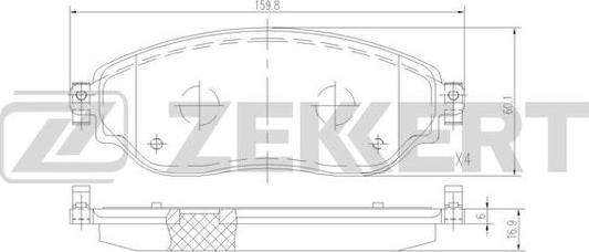 Zekkert BS-1523 - Комплект спирачно феродо, дискови спирачки vvparts.bg