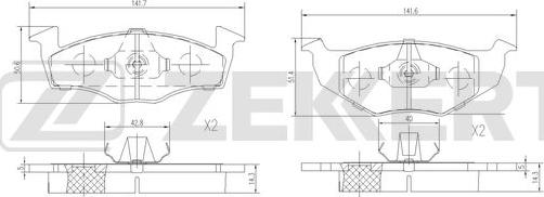 Zekkert BS-1571 - Комплект спирачно феродо, дискови спирачки vvparts.bg