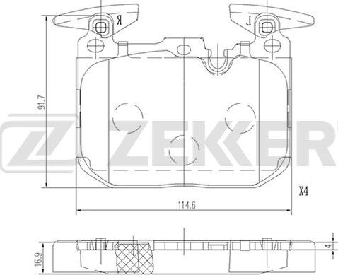 Zekkert BS-1692 - Комплект спирачно феродо, дискови спирачки vvparts.bg