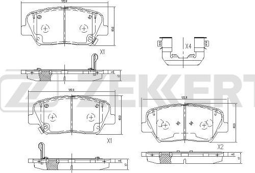 Zekkert BS-1094 - Комплект спирачно феродо, дискови спирачки vvparts.bg