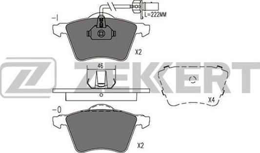 Zekkert BS-1093 - Комплект спирачно феродо, дискови спирачки vvparts.bg