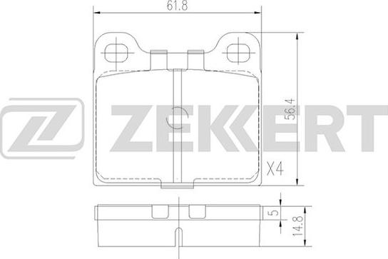 Zekkert BS-1049 - Комплект спирачно феродо, дискови спирачки vvparts.bg