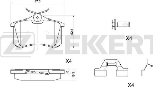 Zekkert BS-1040 - Комплект спирачно феродо, дискови спирачки vvparts.bg