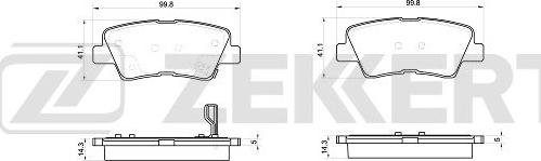 Zekkert BS-1048 - Комплект спирачно феродо, дискови спирачки vvparts.bg