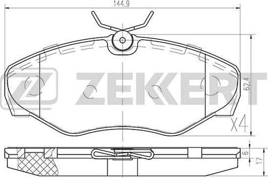 Zekkert BS-1007 - Комплект спирачно феродо, дискови спирачки vvparts.bg