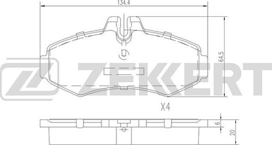 Zekkert BS-1015 - Комплект спирачно феродо, дискови спирачки vvparts.bg