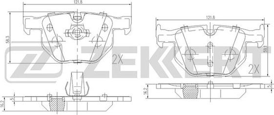 Zekkert BS-1017 - Комплект спирачно феродо, дискови спирачки vvparts.bg