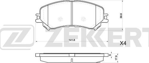 Zekkert BS-1080 - Комплект спирачно феродо, дискови спирачки vvparts.bg