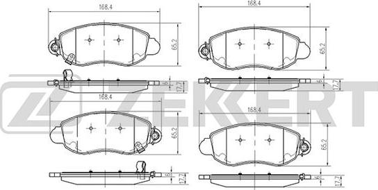 Zekkert BS-1033 - Комплект спирачно феродо, дискови спирачки vvparts.bg