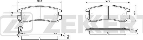 Zekkert BS-1029 - Комплект спирачно феродо, дискови спирачки vvparts.bg