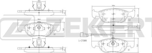 Zekkert BS-1075 - Комплект спирачно феродо, дискови спирачки vvparts.bg