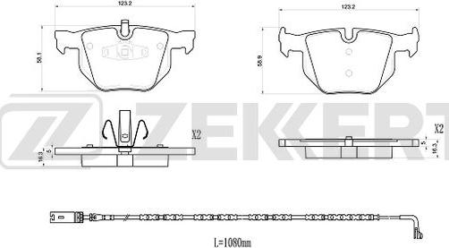 Zekkert BS-1196 - Комплект спирачно феродо, дискови спирачки vvparts.bg