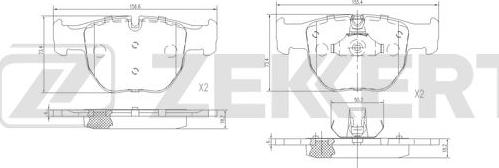 Zekkert BS-1192 - Комплект спирачно феродо, дискови спирачки vvparts.bg