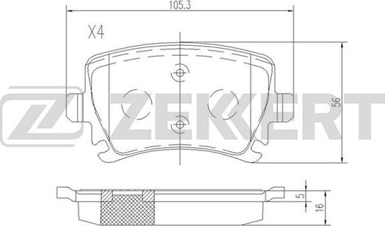 Zekkert BS-1142 - Комплект спирачно феродо, дискови спирачки vvparts.bg