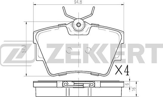 Zekkert BS-1162 - Комплект спирачно феродо, дискови спирачки vvparts.bg