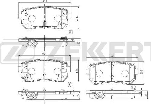 Zekkert BS-1105 - Комплект спирачно феродо, дискови спирачки vvparts.bg