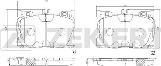 Zekkert BS-1840 - Комплект спирачно феродо, дискови спирачки vvparts.bg